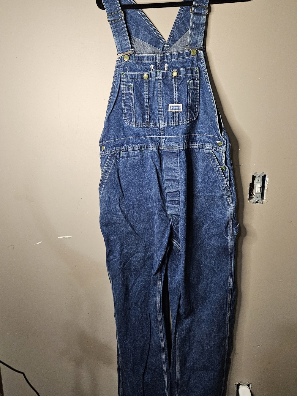 Classic Blue Denim Overalls Big Smith Waist 19" Inseam 29.5"